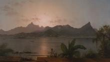 Martin Johnson Heade, &quot;Sunset Harbor at Rio&quot; (1864). Oil on canvas, 20 &frac18; x 35 inches. Henry D. Gibson Fund (1985.10).